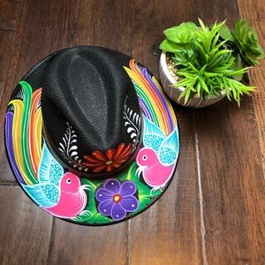 Sombrero hand painted by Mexican artesian